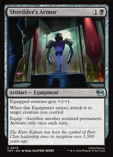 Shredder's Armor, Magic card TMT 75 — Teenage Mutant Ninja Turtles set