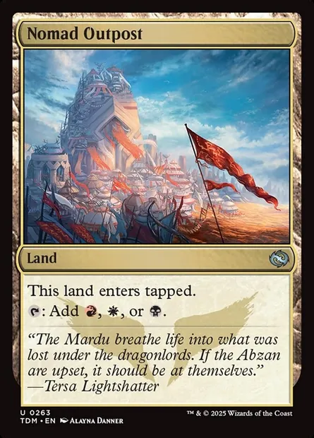 Nomad Outpost, Magic card TDM 263 — Tarkir: Dragonstorm set
