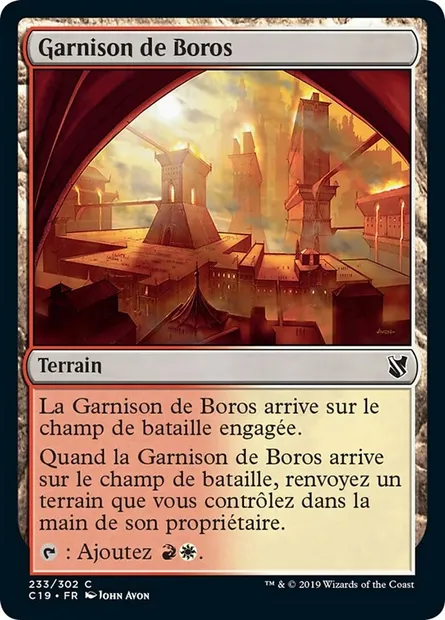 Garnison de Boros, carte Magic C19 233 — extension Commander 2019