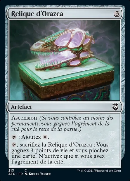 Relique d'Orazca, carte Magic AFC 213 — extension Forgotten Realms Commander