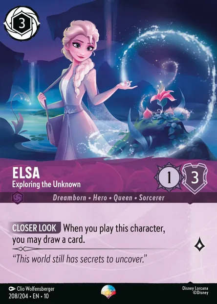 Elsa - Exploring the Unknown, Disney Lorcana card CH10-208 — Whispers in the Well set
