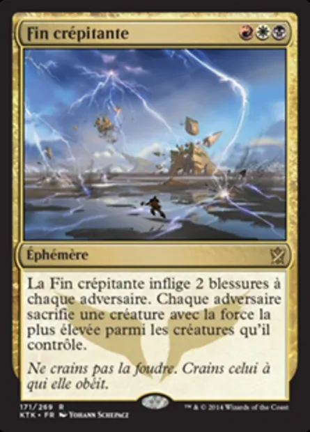 Fin crépitante, carte Magic KTK 171 — extension Les Khans de Tarkir