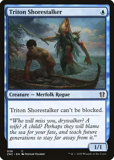 Triton Shorestalker, Magic card ZNC 38 — Zendikar Rising Commander set