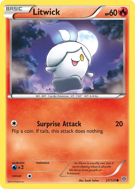 Litwick, Pokémon card PLS 21 — Plasma Storm set