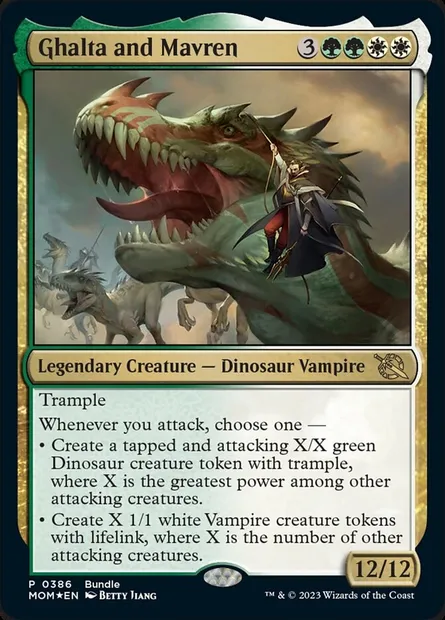 Ghalta and Mavren, Magic card MOM 386 — March of the Machine set