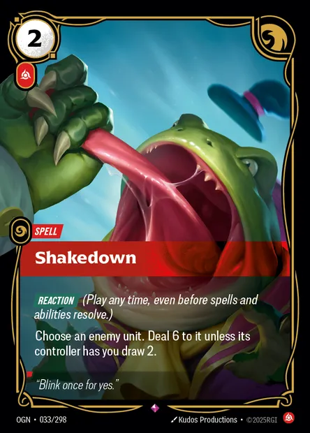 Shakedown, Riftbound card OGN 033 — Origins set
