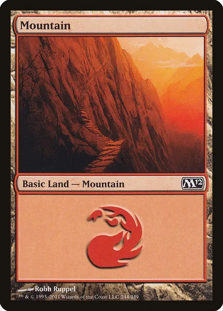 Mountain, Magic card M12 244 — Magic 2012 set