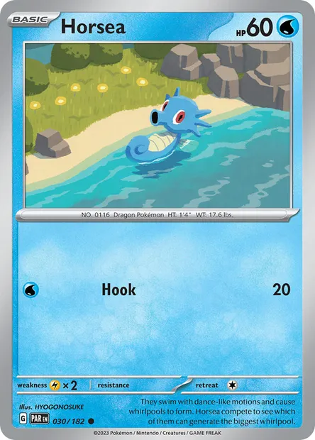 Horsea, Pokémon card PAR 030 — Paradox Rift set