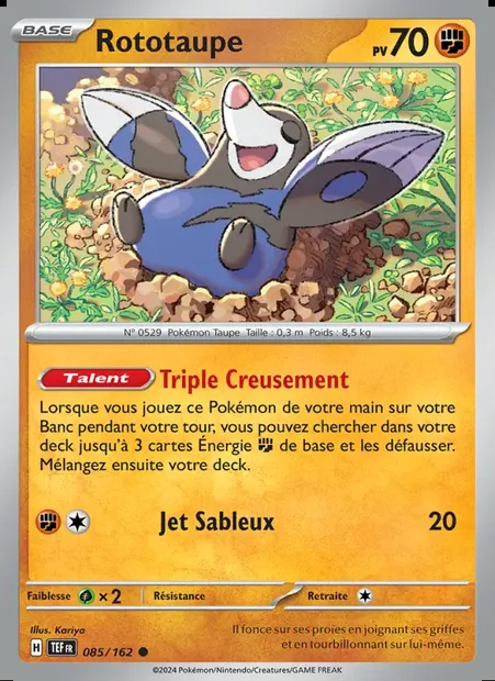 Rototaupe, carte Pokémon TEF 085 — extension Forces Temporelles