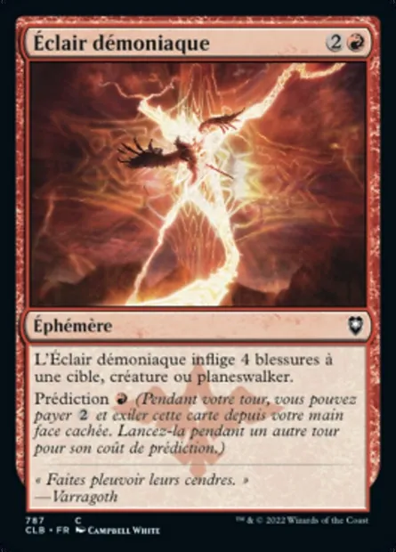 Éclair démoniaque, carte Magic CLB 787 — extension Commander Légendes : la bataille de la Porte de Baldur