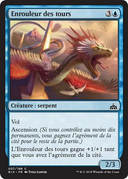 Enrouleur des tours, carte Magic RIX 57 — extension Les combattants d'Ixalan
