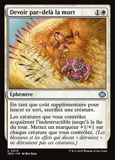 Devoir par-delà la mort, carte Magic TDM 10 — extension Tarkir: Dragonstorm