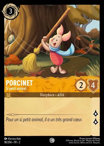 Porcinet - Si petit animal, carte Disney Lorcana CH2-018 — extension L'Ascension des Floodborn