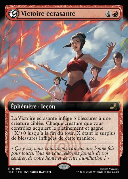 Victoire écrasante, carte Magic TLE 196 — extension Avatar: The Last Airbender Eternal