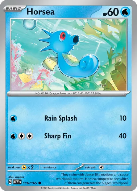 Horsea, Pokémon card MEW 116 — 151 set