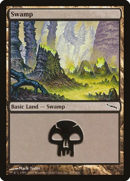 Swamp, Magic card MRD 295 — Mirrodin set