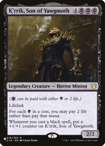 K'rrik, Son of Yawgmoth, Magic card PLST C19-18 — The List set