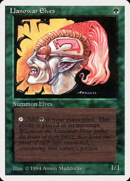 Llanowar Elves, Magic card SUM 211 — Summer Magic / Edgar set