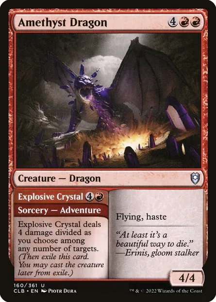 Amethyst Dragon // Explosive Crystal, Magic card CLB 160 — Commander Legends: Battle for Baldur's Gate set