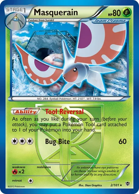 Masquerain, Pokémon card PLB 2 — Plasma Blast set
