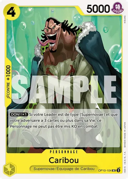 Caribou, carte One Piece OP10-104 — extension SANG ROYAL