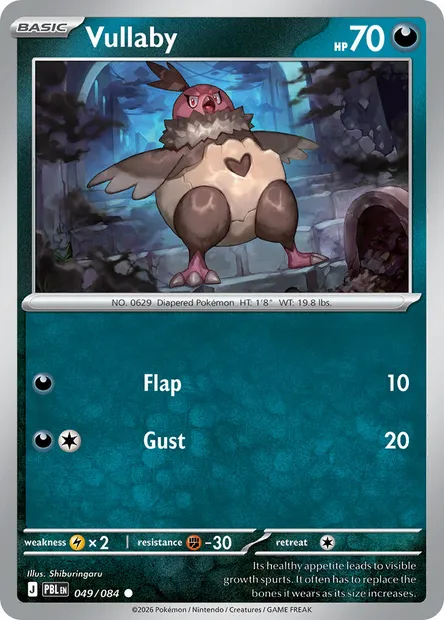 Vullaby, Pokémon card PBL 049 — Pitch Black set