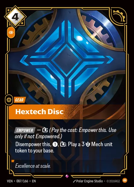 Hextech Disc, carte Riftbound VEN 087 — extension Vendetta