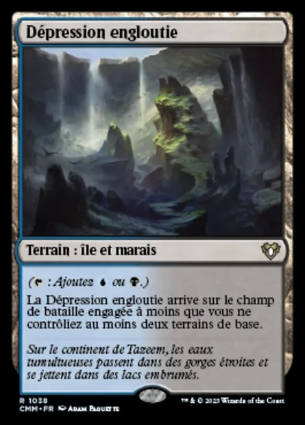 Dépression engloutie, carte Magic CMM 1038 — extension Commander Masters