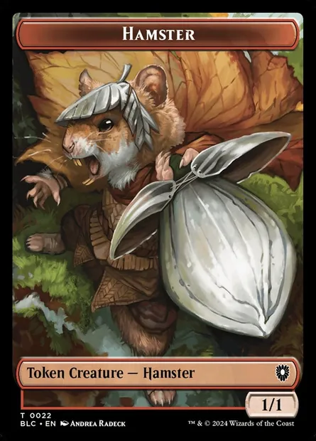Hamster, carte Magic TBLC 22 — extension Bloomburrow Commander Tokens