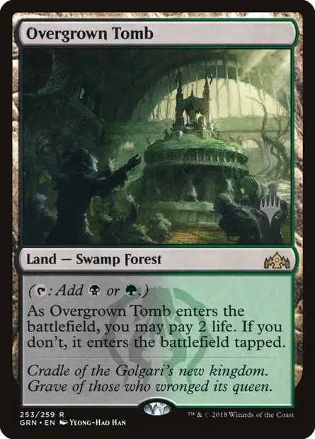 Overgrown Tomb, Magic card PGRN 253p — Guilds of Ravnica Promos set
