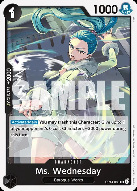 Ms. Wednesday, One Piece card OP14-083 — THE AZURE SEA’S SEVEN set