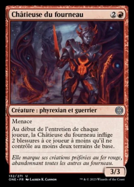 Châtieuse du fourneau, carte Magic ONE 132 — extension Tous Phyrexians