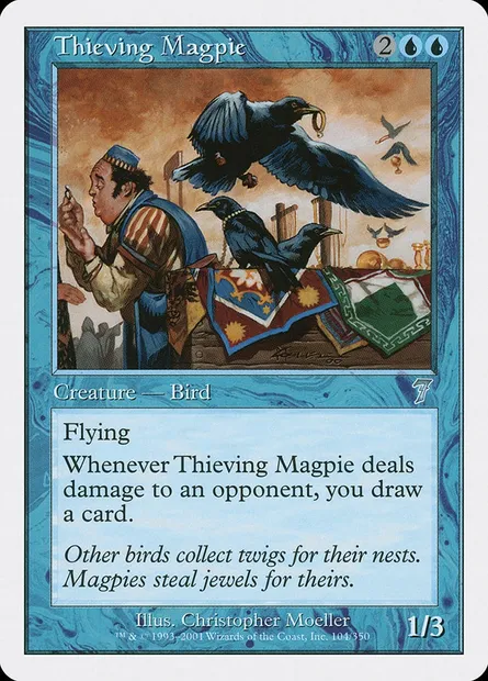 Pie voleuse, carte Magic 7ED 104 — extension Septième Edition