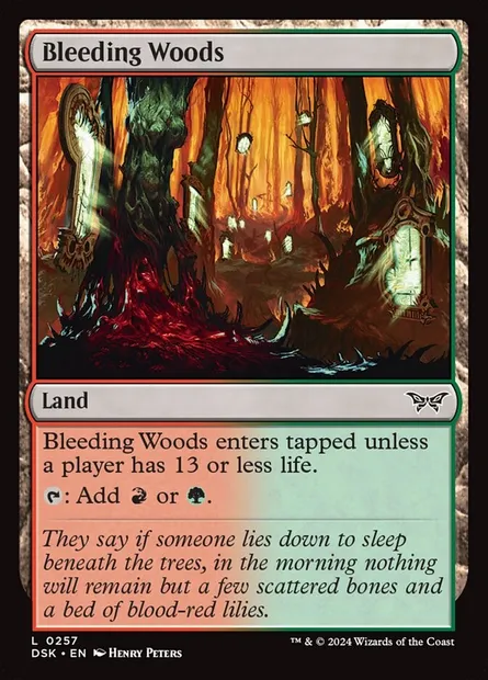 Bleeding Woods, Magic card DSK 257 — Duskmourn: House of Horror set