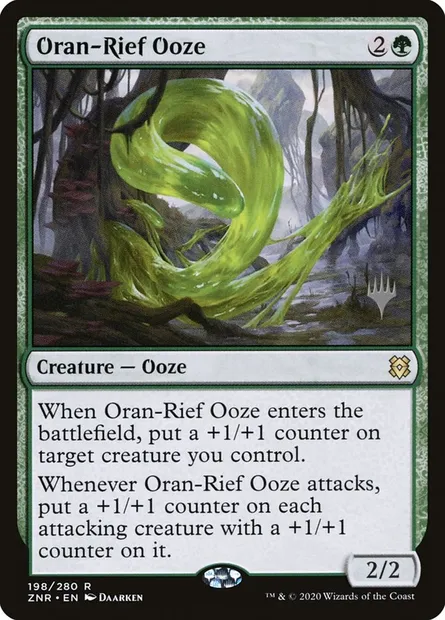 Oran-Rief Ooze, Magic card PZNR 198p — Zendikar Rising Promos set