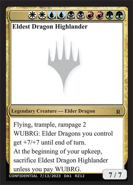 Eldest Dragon Highlander, carte Magic UNK RZ12chan — extension Unknown Event