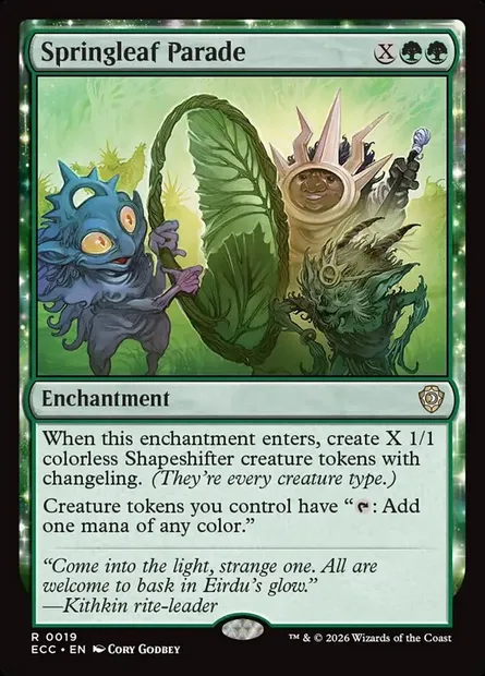 Springleaf Parade, Magic card ECC 19 — Lorwyn Eclipsed Commander set