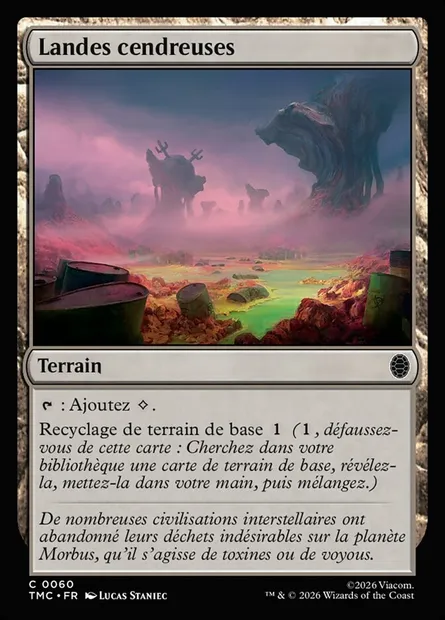Landes cendreuses, carte Magic TMC 60 — extension Teenage Mutant Ninja Turtles Eternal