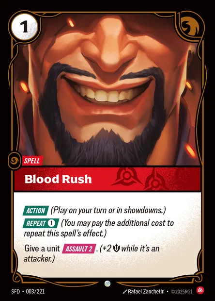 Blood Rush, carte Riftbound SFD 003 — extension Spiritforged