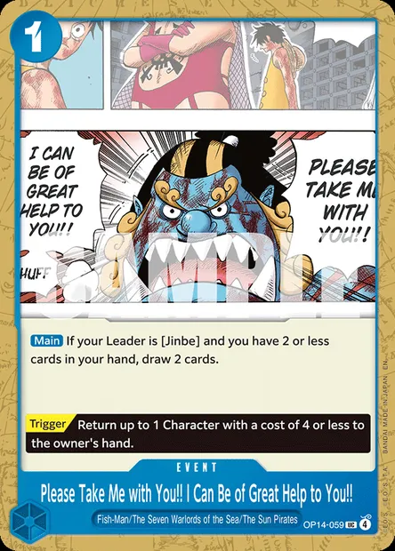 Please Take Me with You!! I Can Be of Great Help to You!!, One Piece card OP14-059 — THE AZURE SEA’S SEVEN set