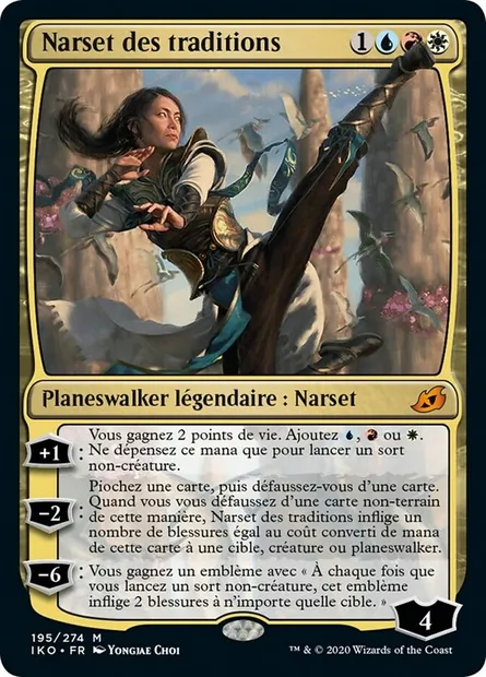 Narset des traditions, carte Magic IKO 195 — extension Ikoria: Lair of Behemoths