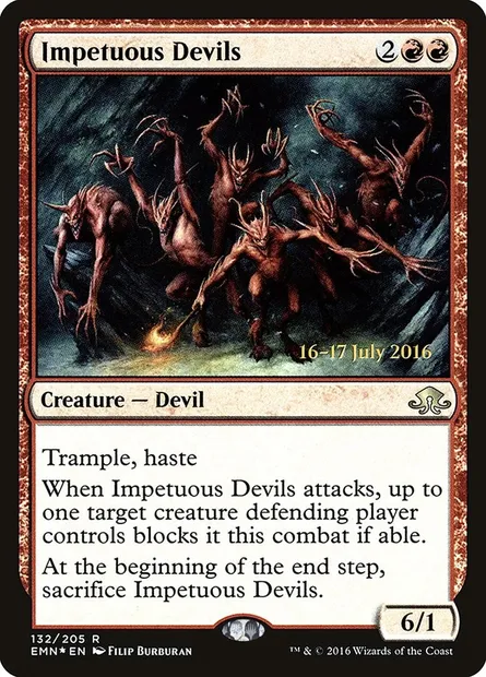 Diables impétueux, carte Magic PEMN 132s — extension Eldritch Moon Promos
