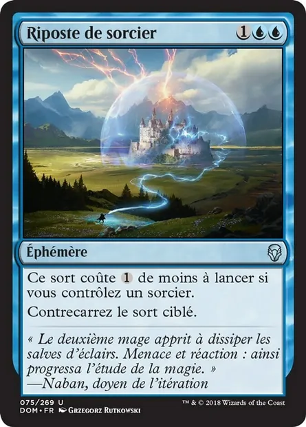 Riposte de sorcier, carte Magic DOM 75 — extension Dominaria