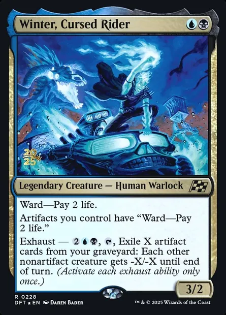 Winter, Cursed Rider, Magic card PDFT 228s — Aetherdrift Promos set