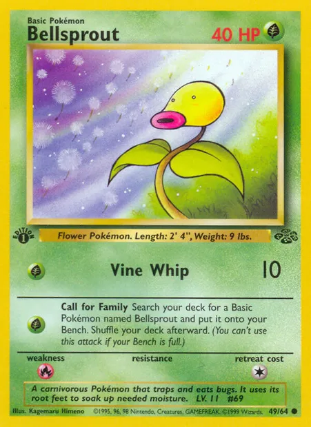 Bellsprout, Pokémon card JU 49 — Jungle set