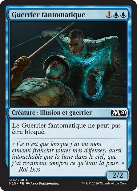 Guerrier fantomatique, carte Magic M20 316 — extension Core Set 2020