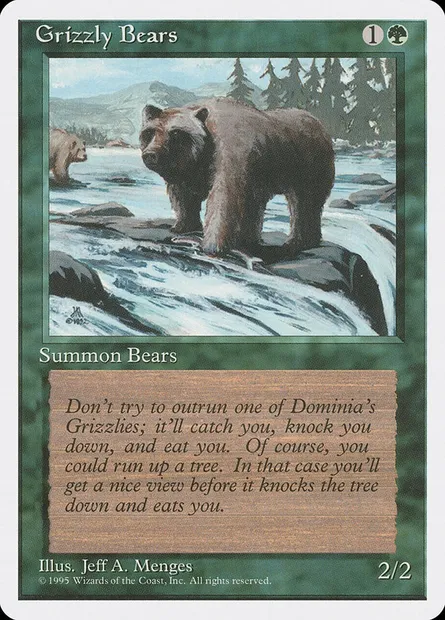 Grizzly Bears, Magic card 4ED 250 — Fourth Edition set