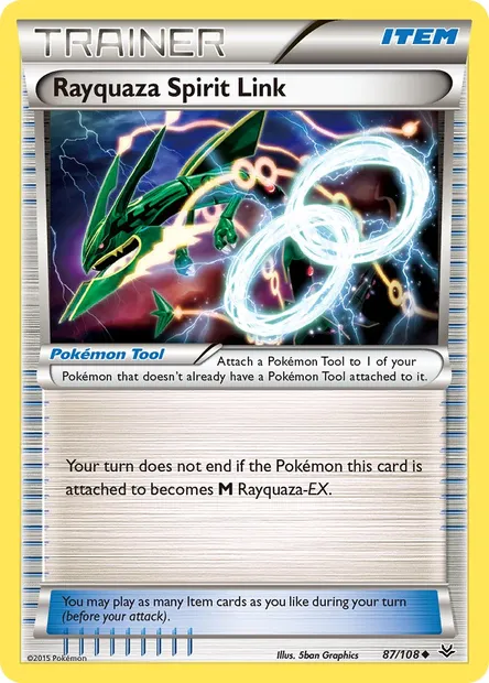 Rayquaza Spirit Link, Pokémon card ROS 87 — Roaring Skies set