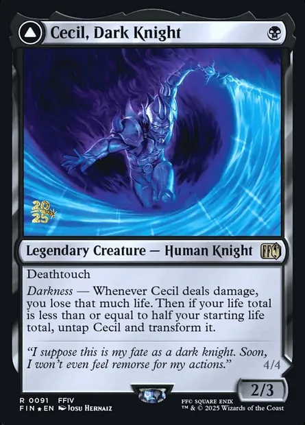 Cecil, Dark Knight // Cecil, Redeemed Paladin, Magic card PFIN 91s — Final Fantasy Promos set