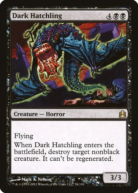Dark Hatchling, Magic card CMD 76 — Commander 2011 set